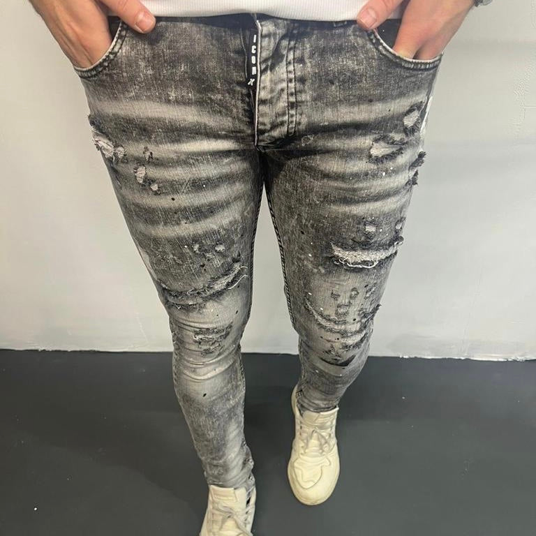 Skinny jeans heren icon2 grijs 4145-1 - Streetfashion 86