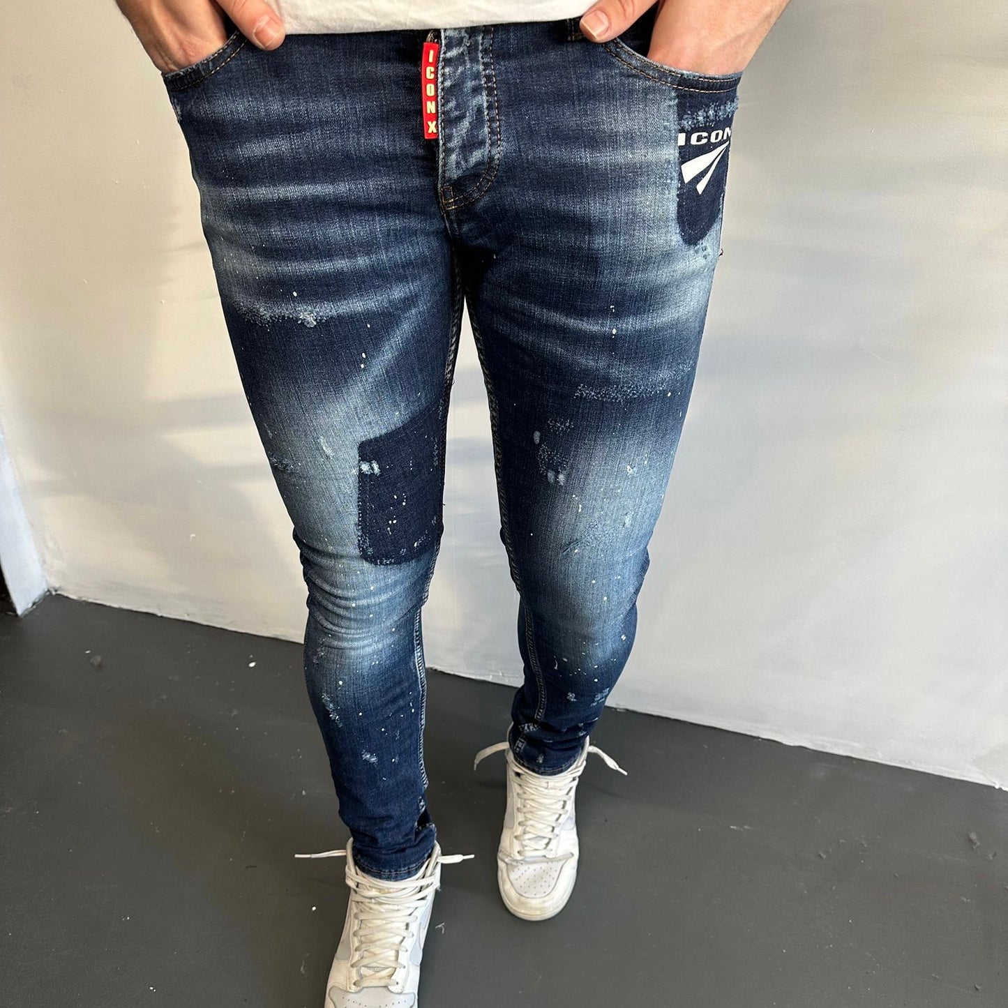 Skinny jeans heren icon2 blauw 4118 - Streetfashion 86