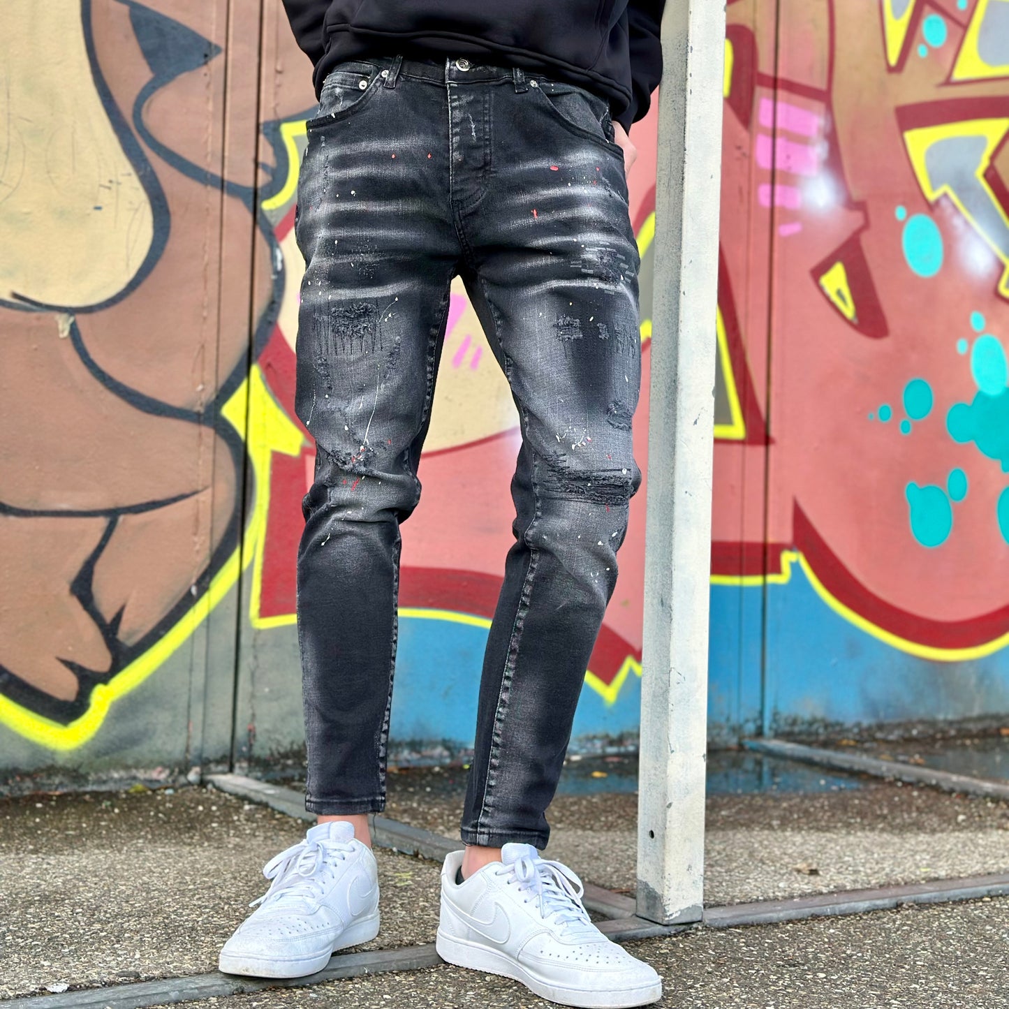 Slimfijeans heren zwart 026 - Streetfashion 86