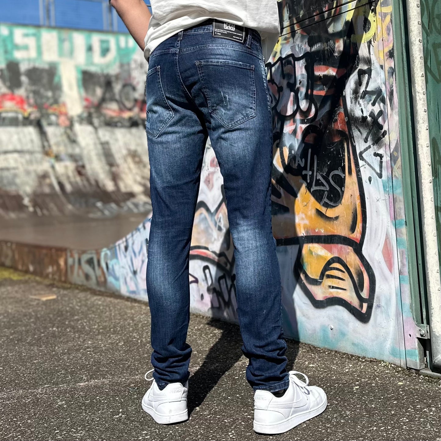 Skinny jeans heren icon2 blauw 4118 - Streetfashion 86