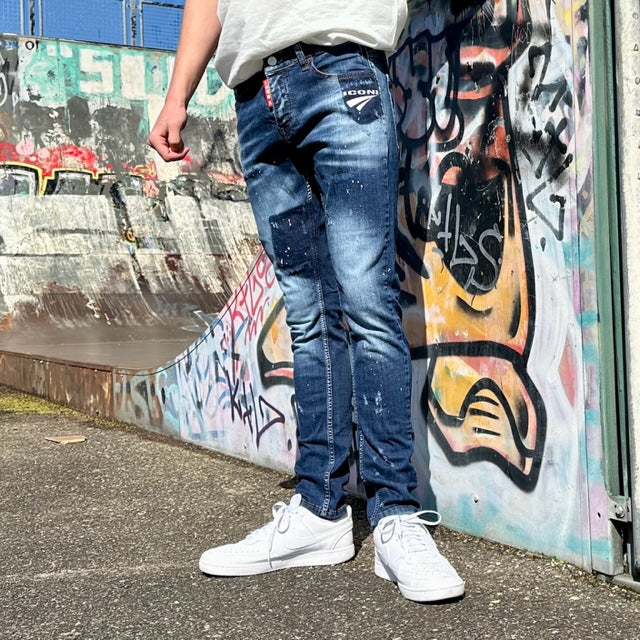 Skinny jeans heren icon2 blauw 4118 - Streetfashion 86
