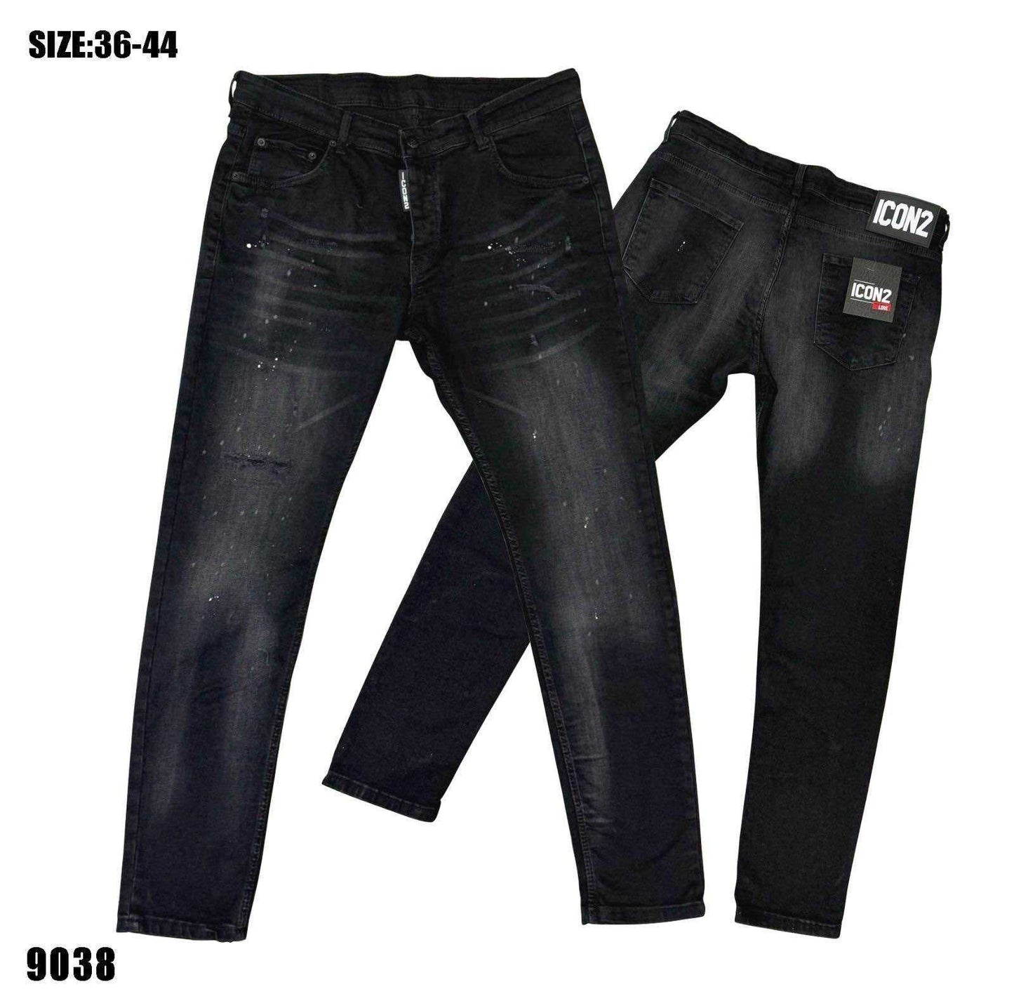 Slimfit jeans heren Icon2 zwart 9038 (grote maten)