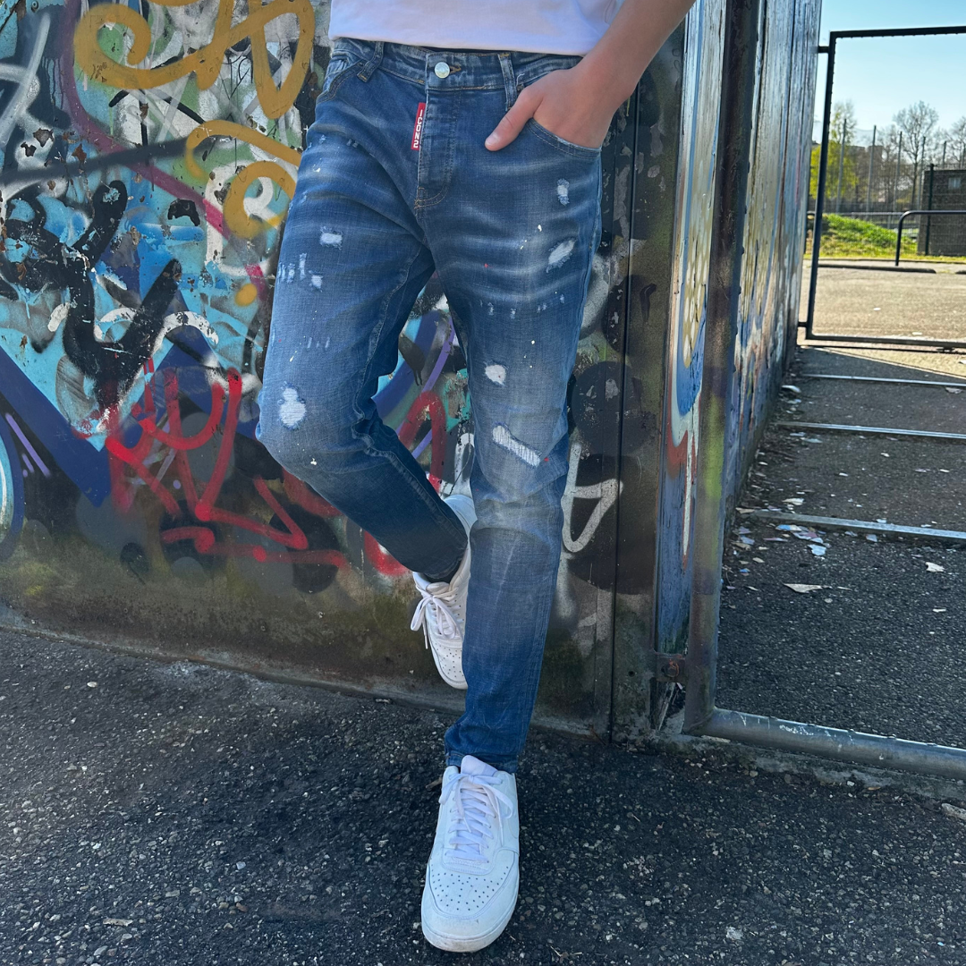 Icon2 blauwe skinny jeans heren 866 - Streetfashion 86