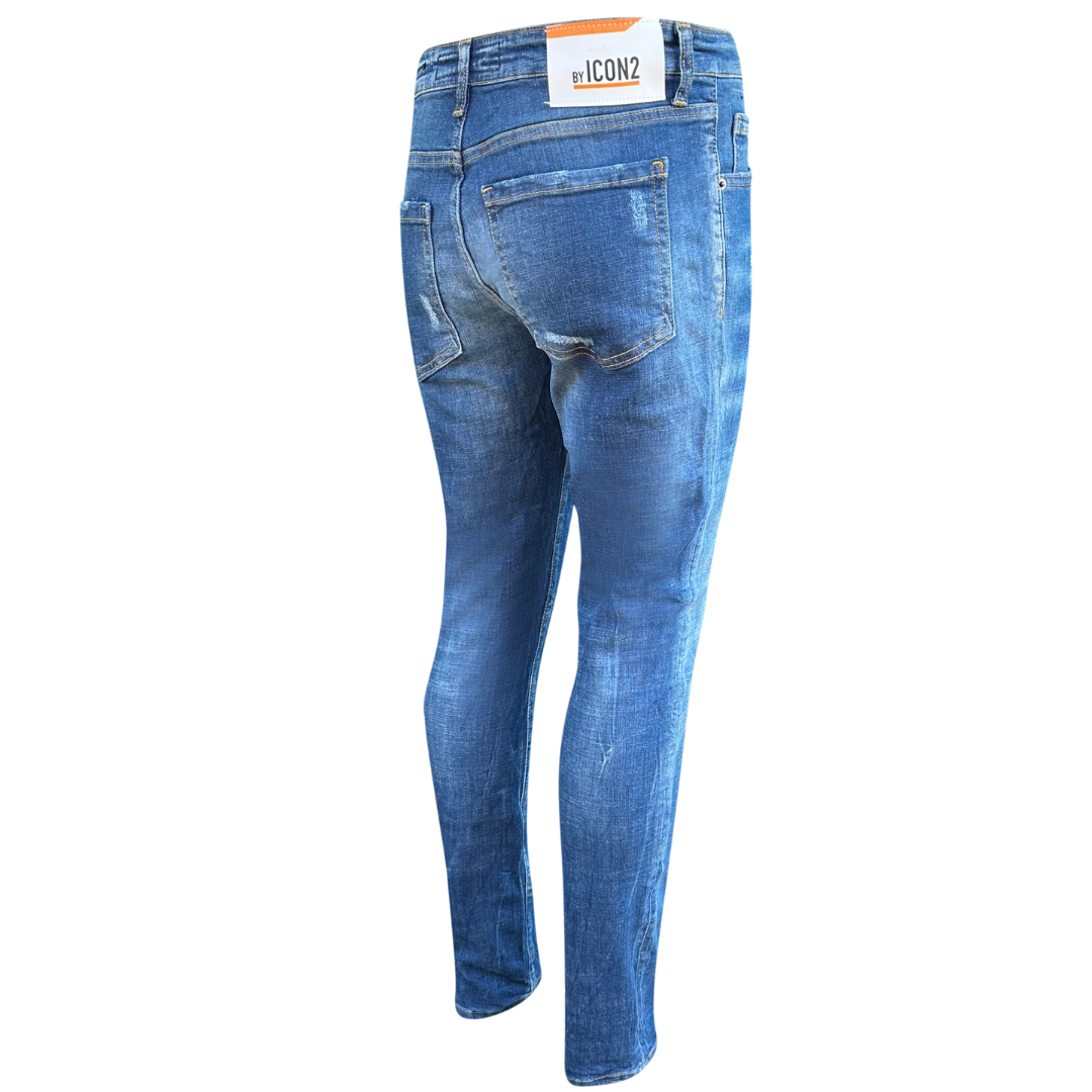 Icon2 blauwe skinny jeans heren 866 - Streetfashion 86