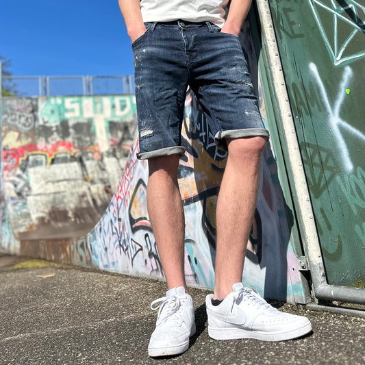 Korte broek heren Intelligence blauw - Streetfashion 86