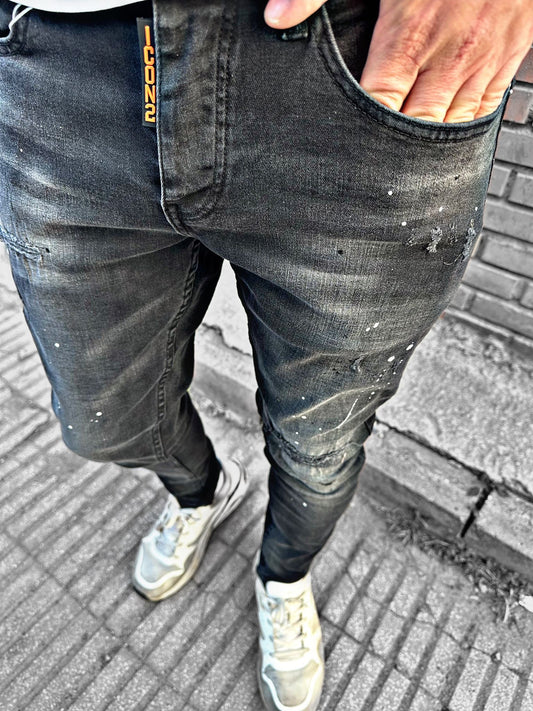 Slimfit heren jeans Icon2 zwart - Streetfashion 86