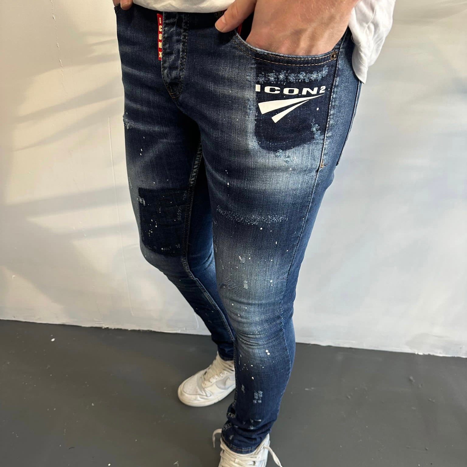 Skinny jeans heren icon2 blauw 4118
