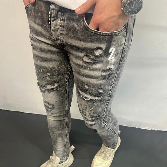 Skinny jeans heren icon2 grijs 4145-1 - Streetfashion 86
