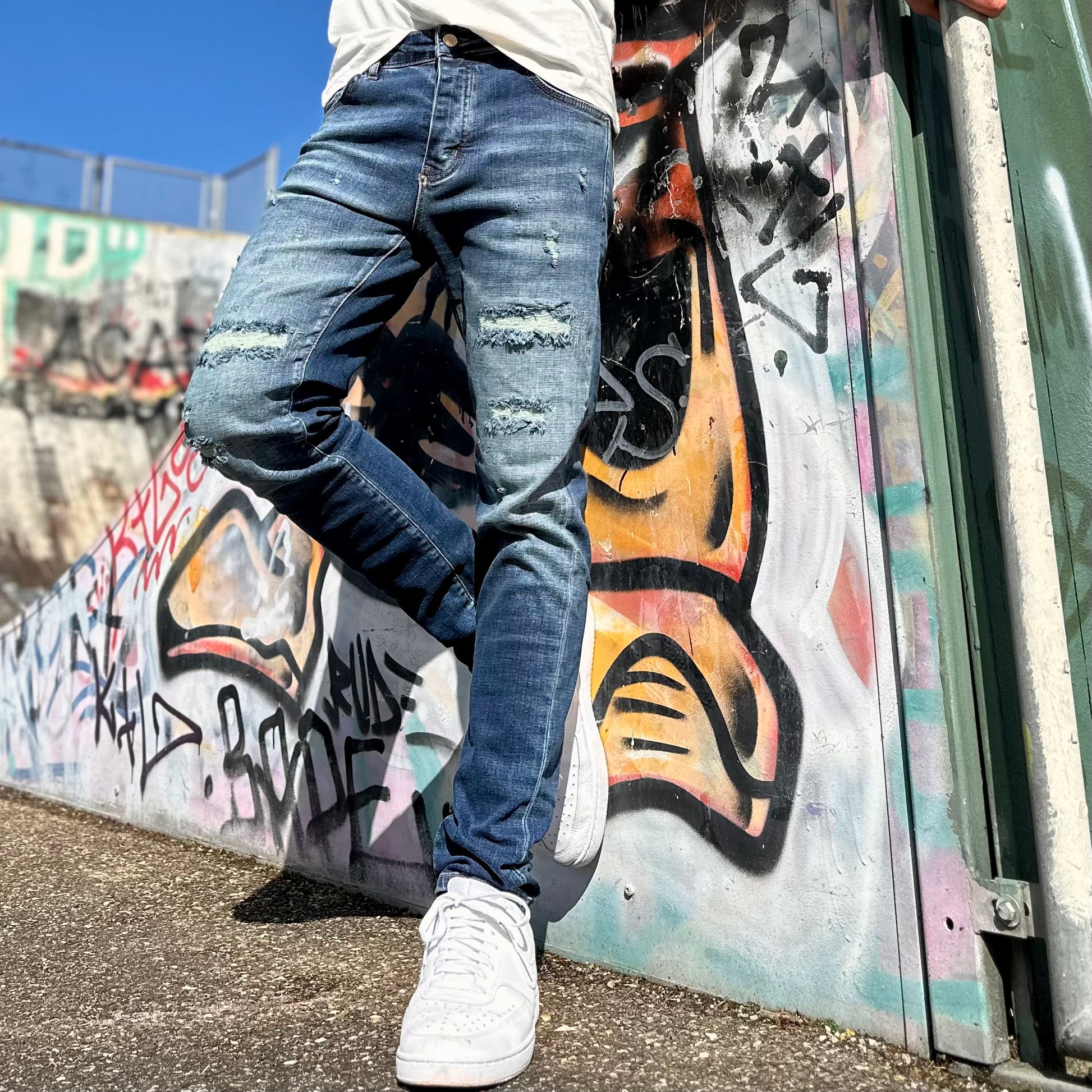 Skinny jeans heren icon2 blauw 00025 - Streetfashion 86