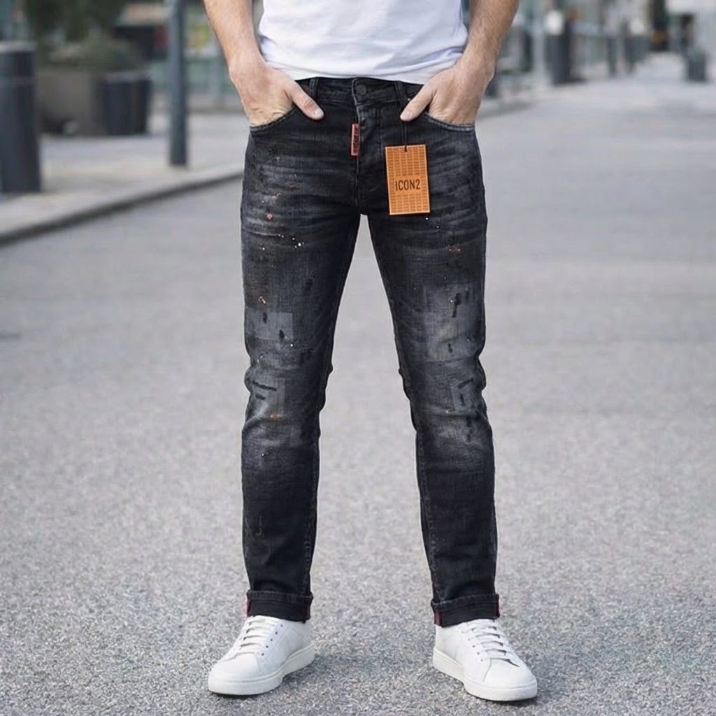 Icon2 zwart slimfit jeans 388/2 - Streetfashion 86