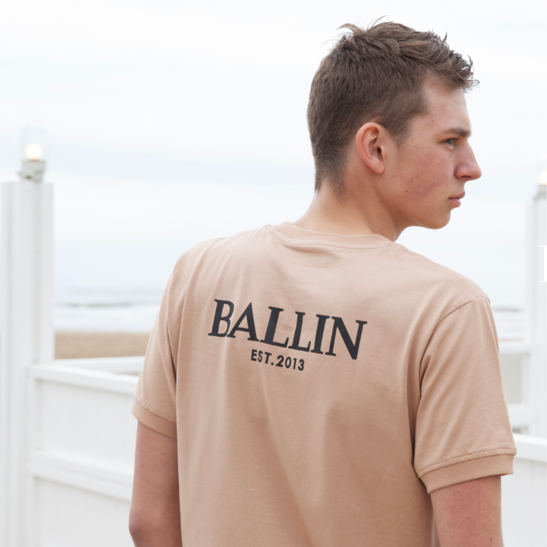 T-shirt heren Ballin - zand - Streetfashion 86