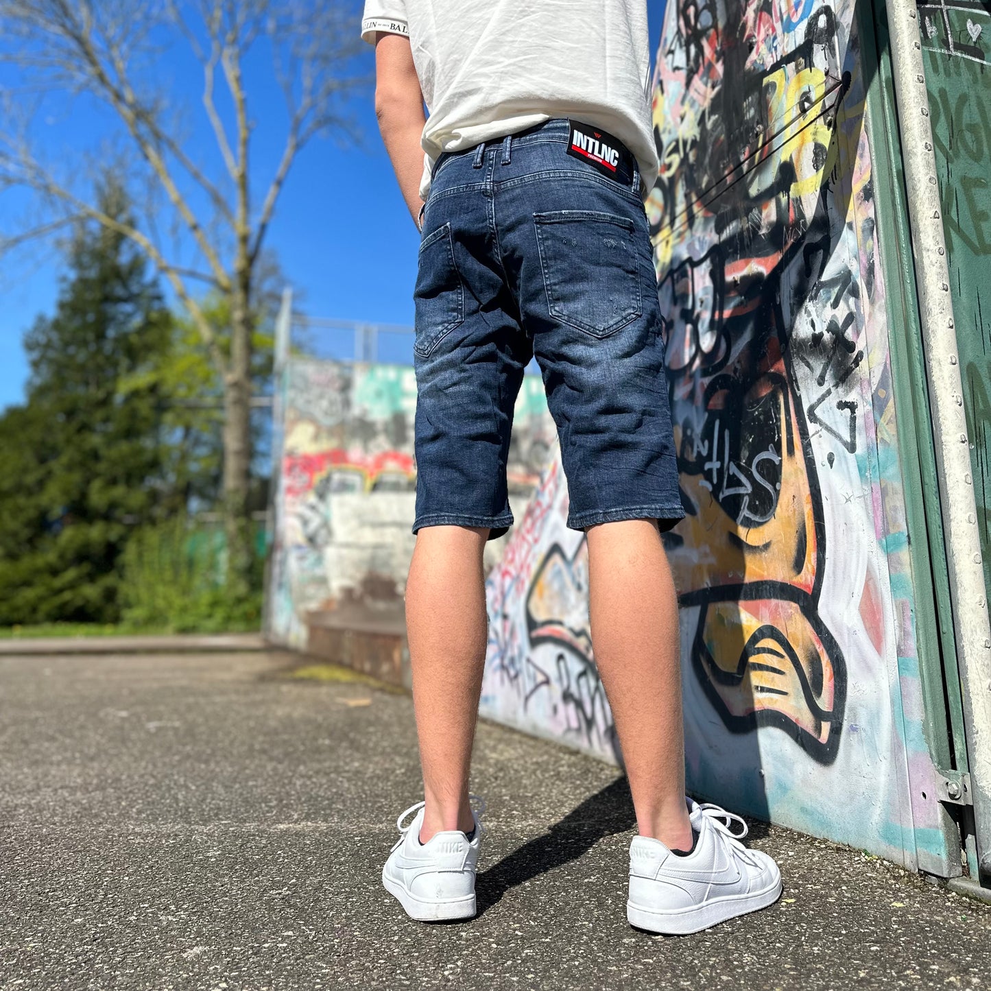 Korte broek heren Intelligence blauw - Streetfashion 86