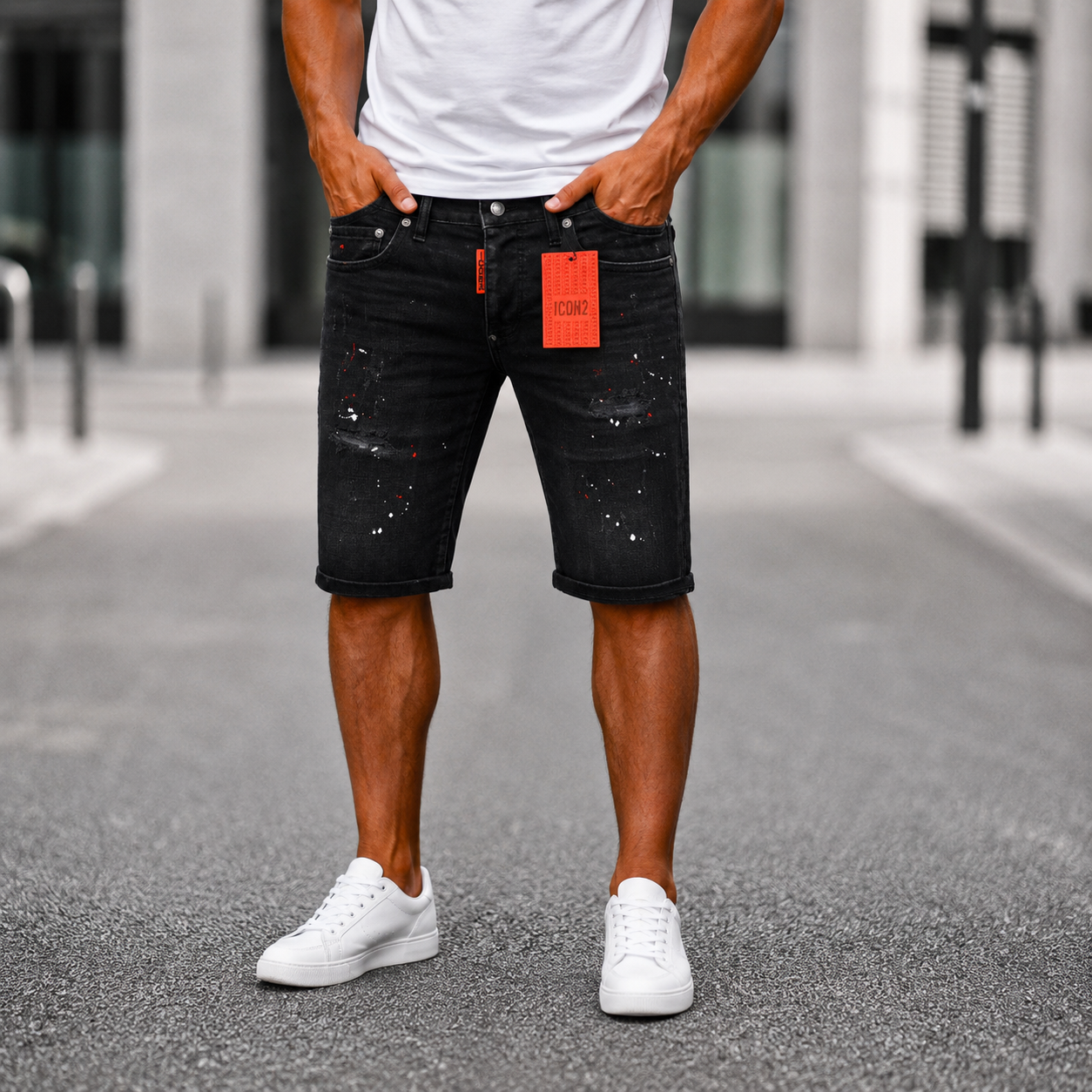 Icon2 blauw slimfit short jeans 696/3 - Streetfashion 86