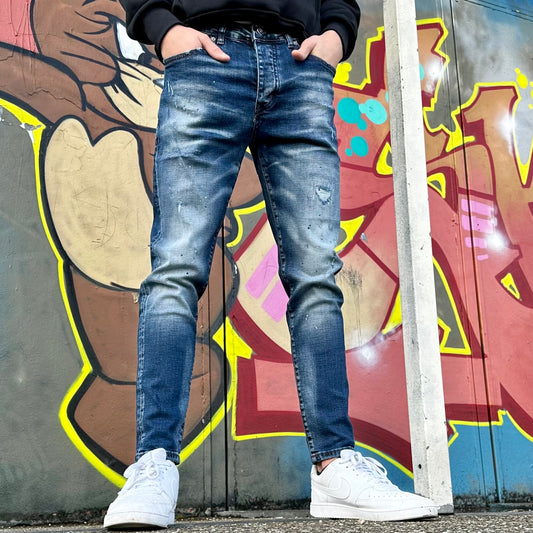Slimfit jeans heren blauw 022 - Streetfashion 86