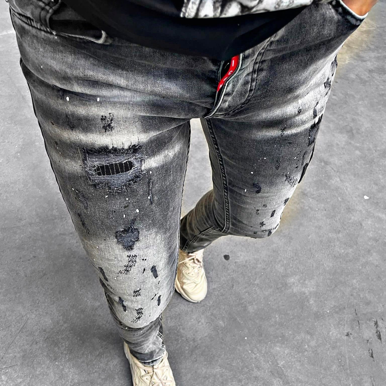 Skinny jeans heren icon2 grijs/zwart 4130