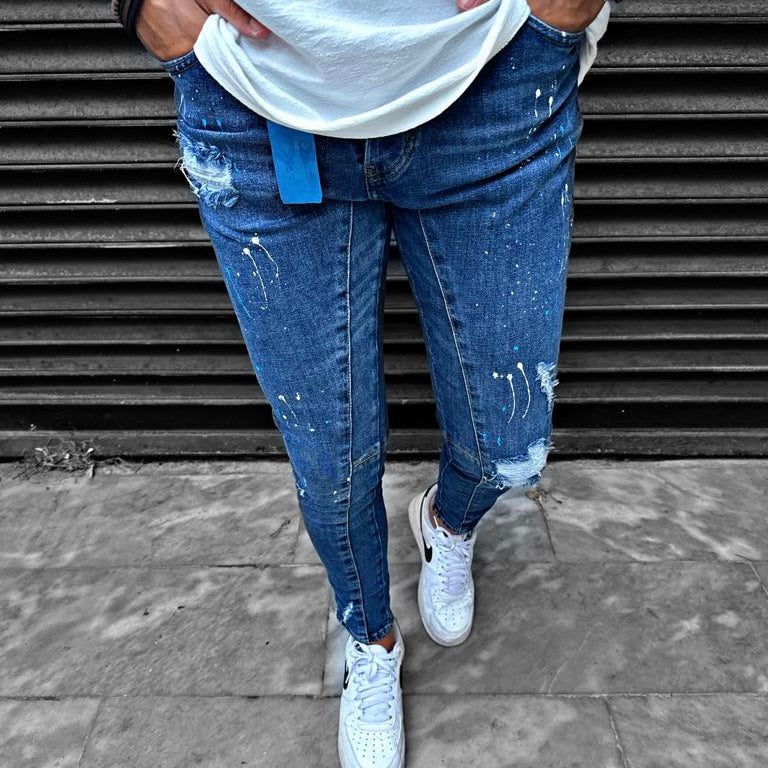 Skinny jeans heren I8denim blauw 3844 - Streetfashion 86