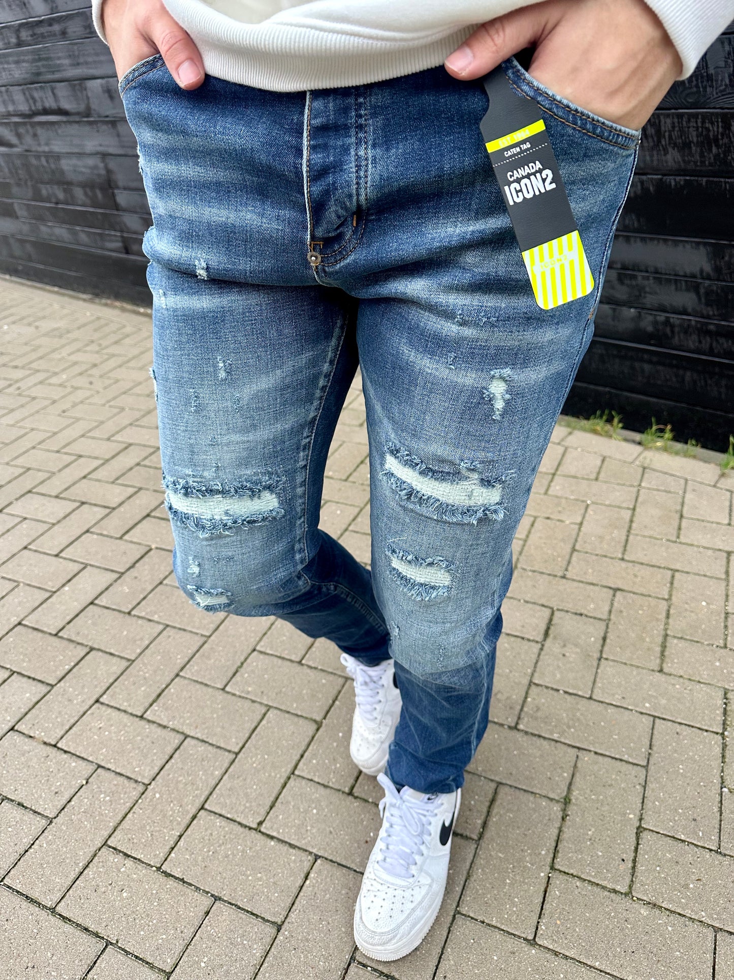 Skinny jeans heren icon2 blauw 00025 - Streetfashion 86
