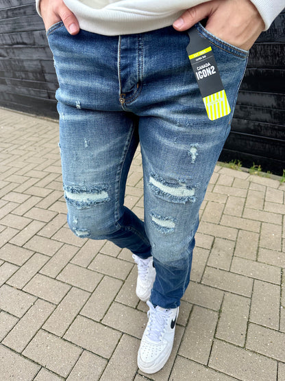 Skinny jeans heren icon2 blauw 00025 - Streetfashion 86