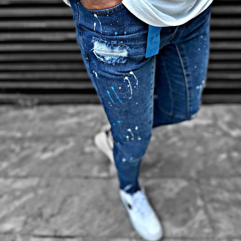 Skinny jeans heren I8denim blauw 3844 - Streetfashion 86