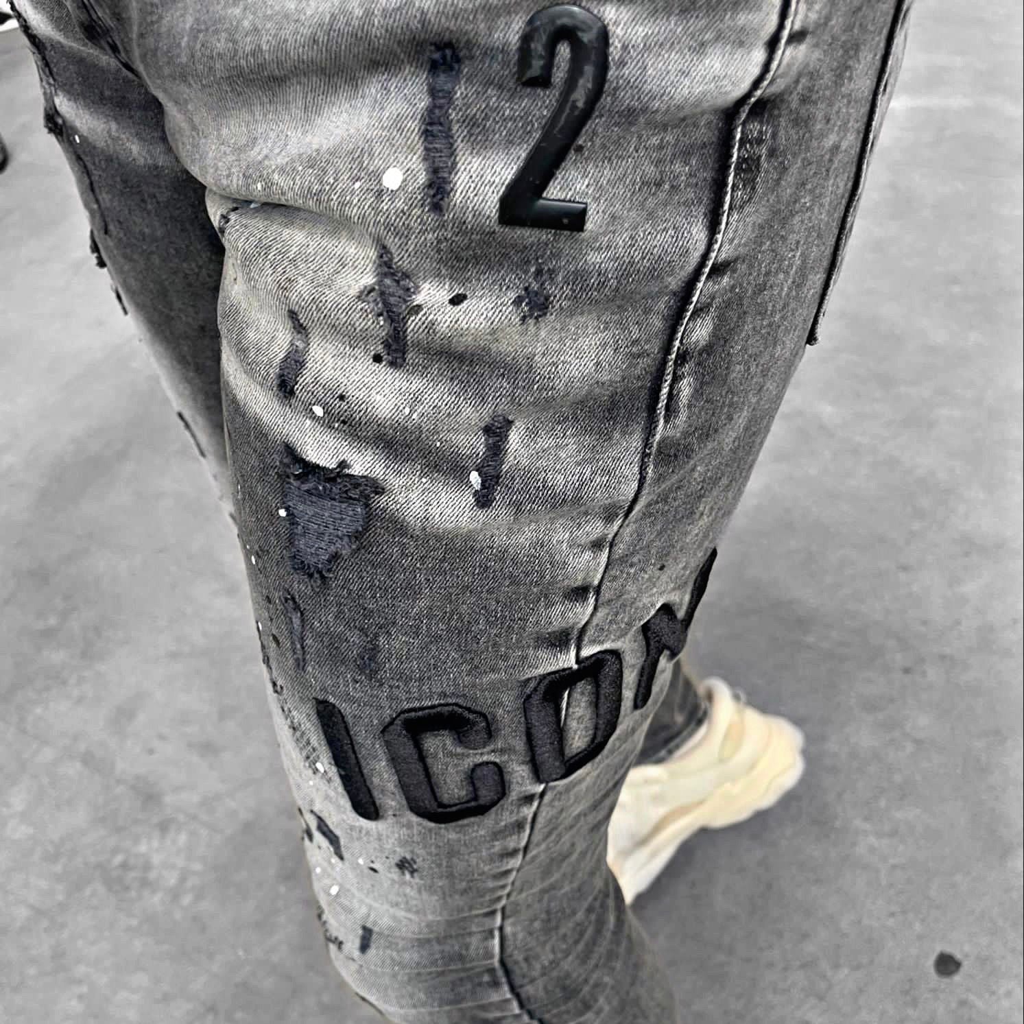 Skinny jeans heren icon2 grijs/zwart 4130
