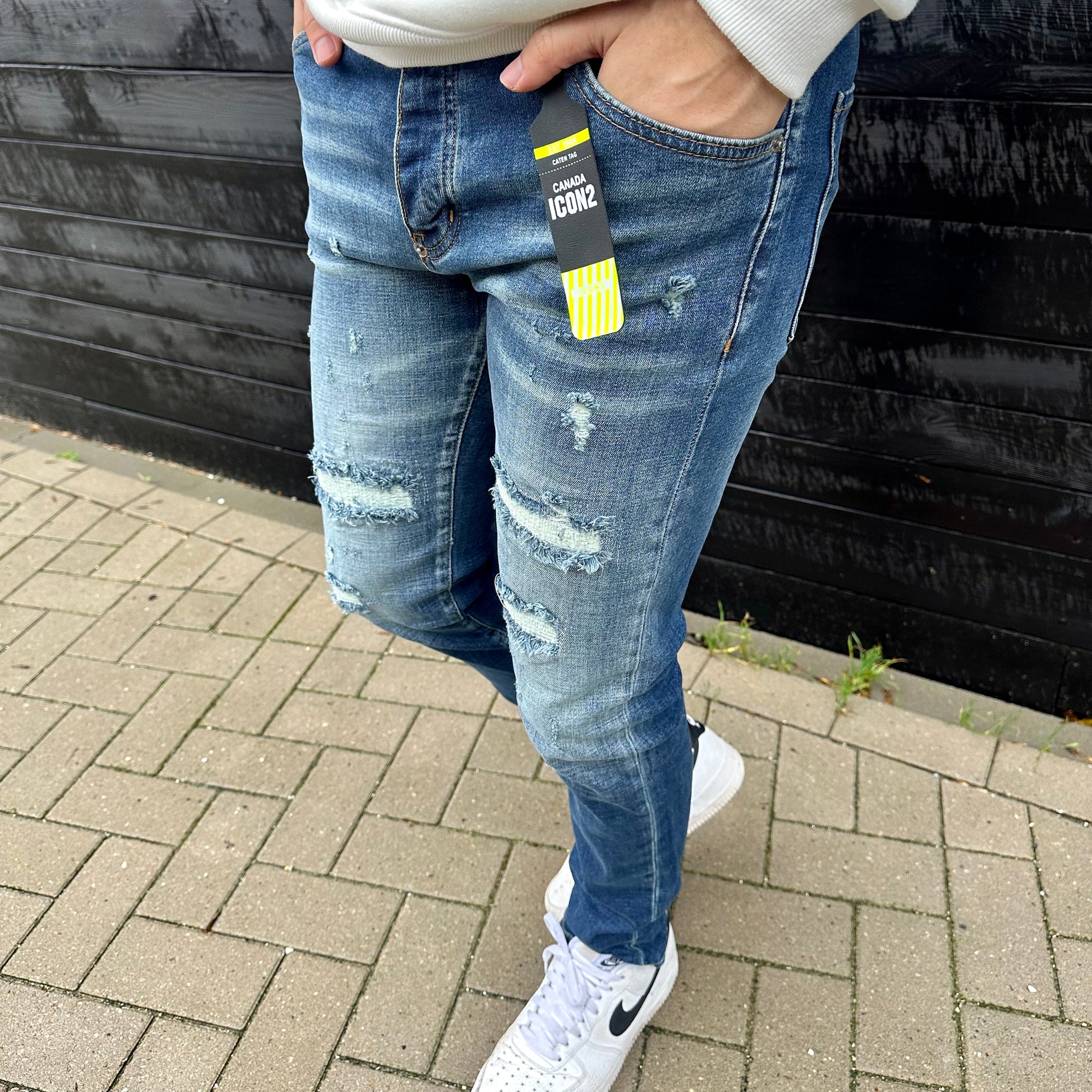 Skinny jeans heren icon2 blauw