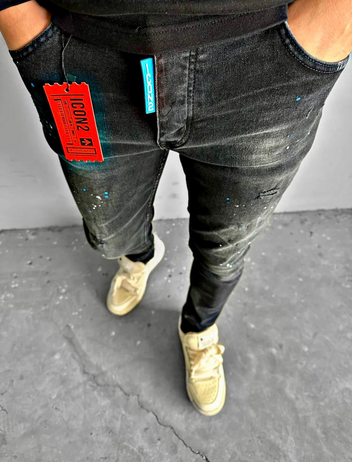 Slimfit heren jeans Icon2 zwart/blauw - Streetfashion 86