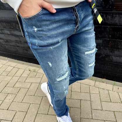 Skinny jeans heren icon2 blauw 00025 - Streetfashion 86