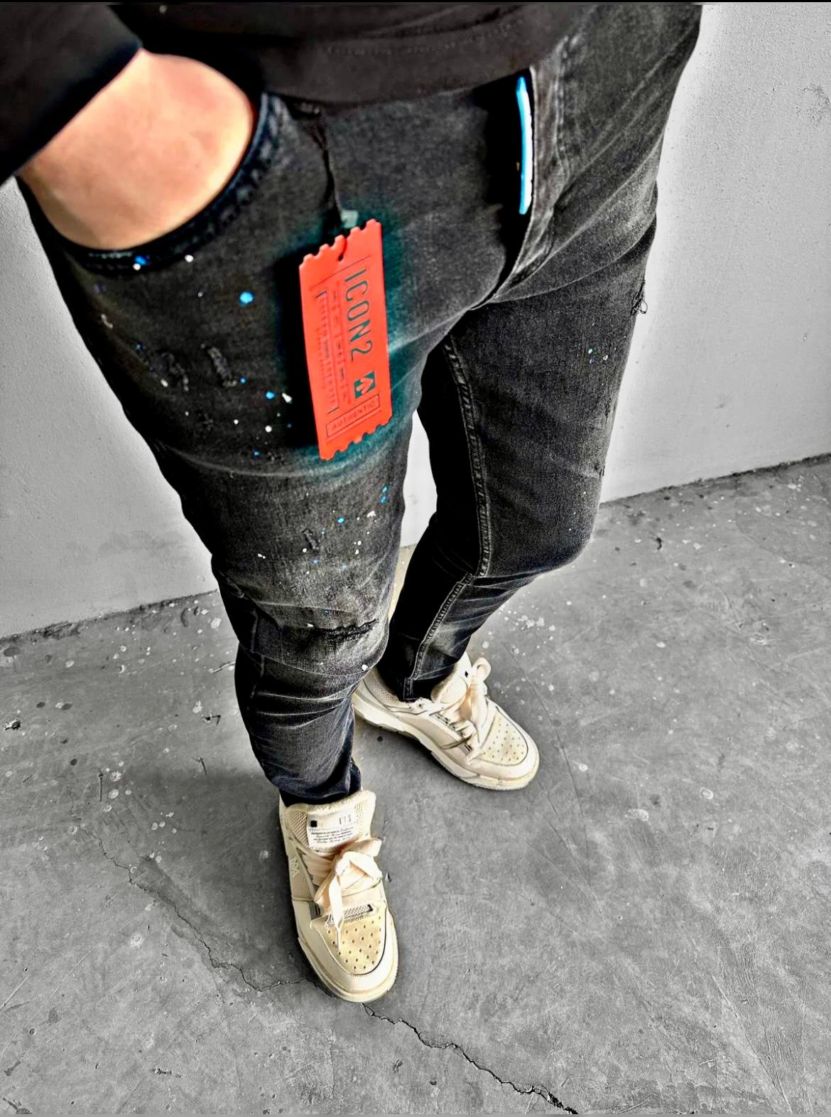Slimfit heren jeans Icon2 zwart/blauw - Streetfashion 86
