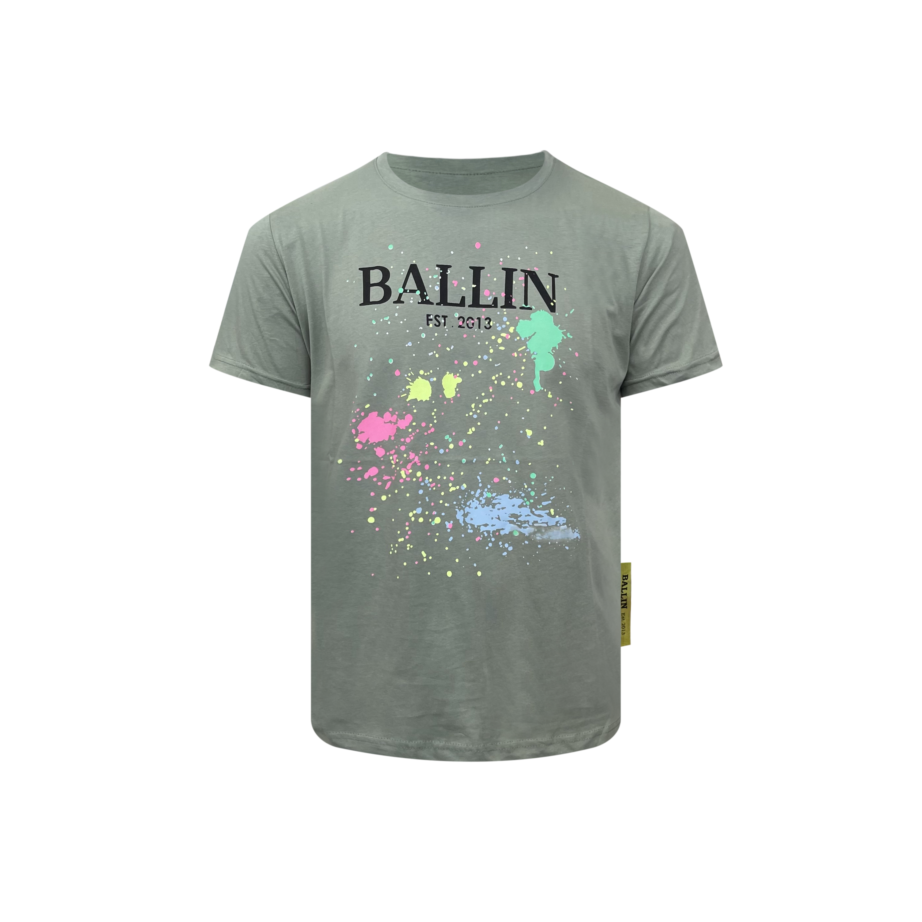 T-shirt heren Ballin -spetter groen - Streetfashion 86