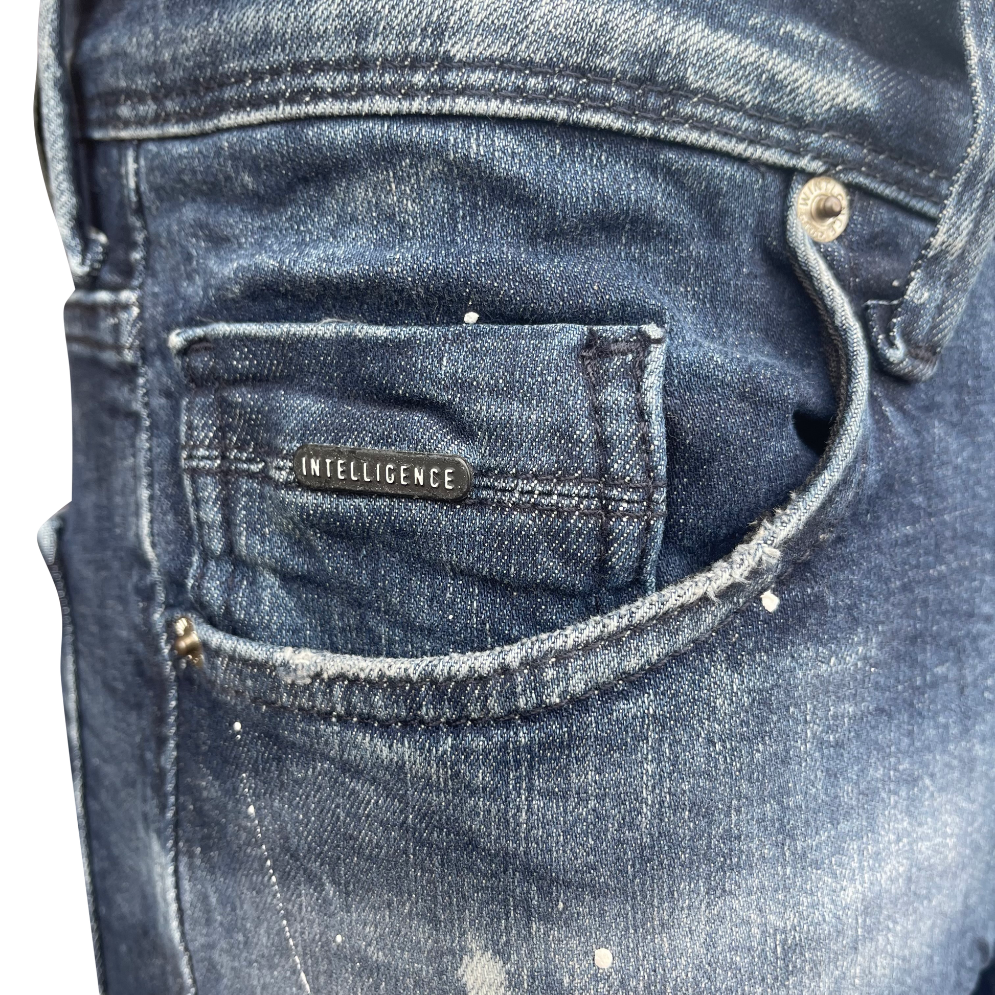 Korte broek heren Intelligence blauw - Streetfashion 86