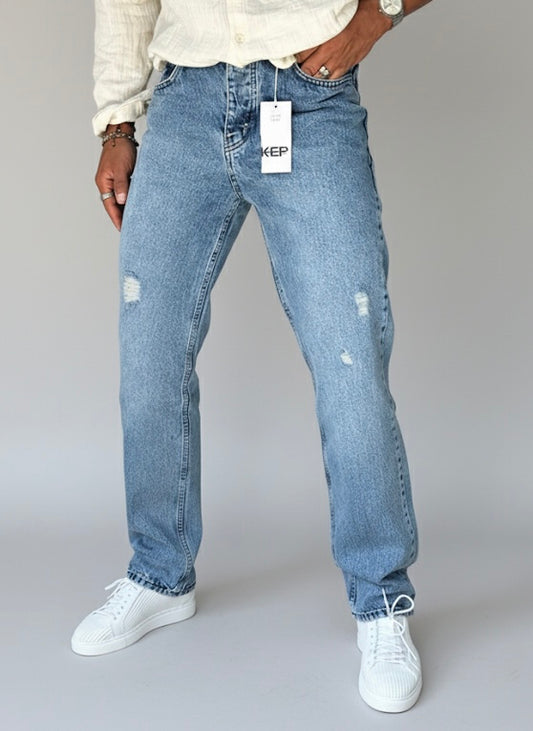 Straight leg jeans lichtblauw heren - Streetfashion 86