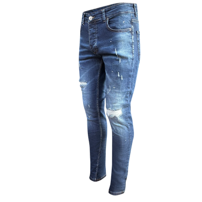 Skinny jeans heren two one 2 blauw 1037 - Streetfashion 86