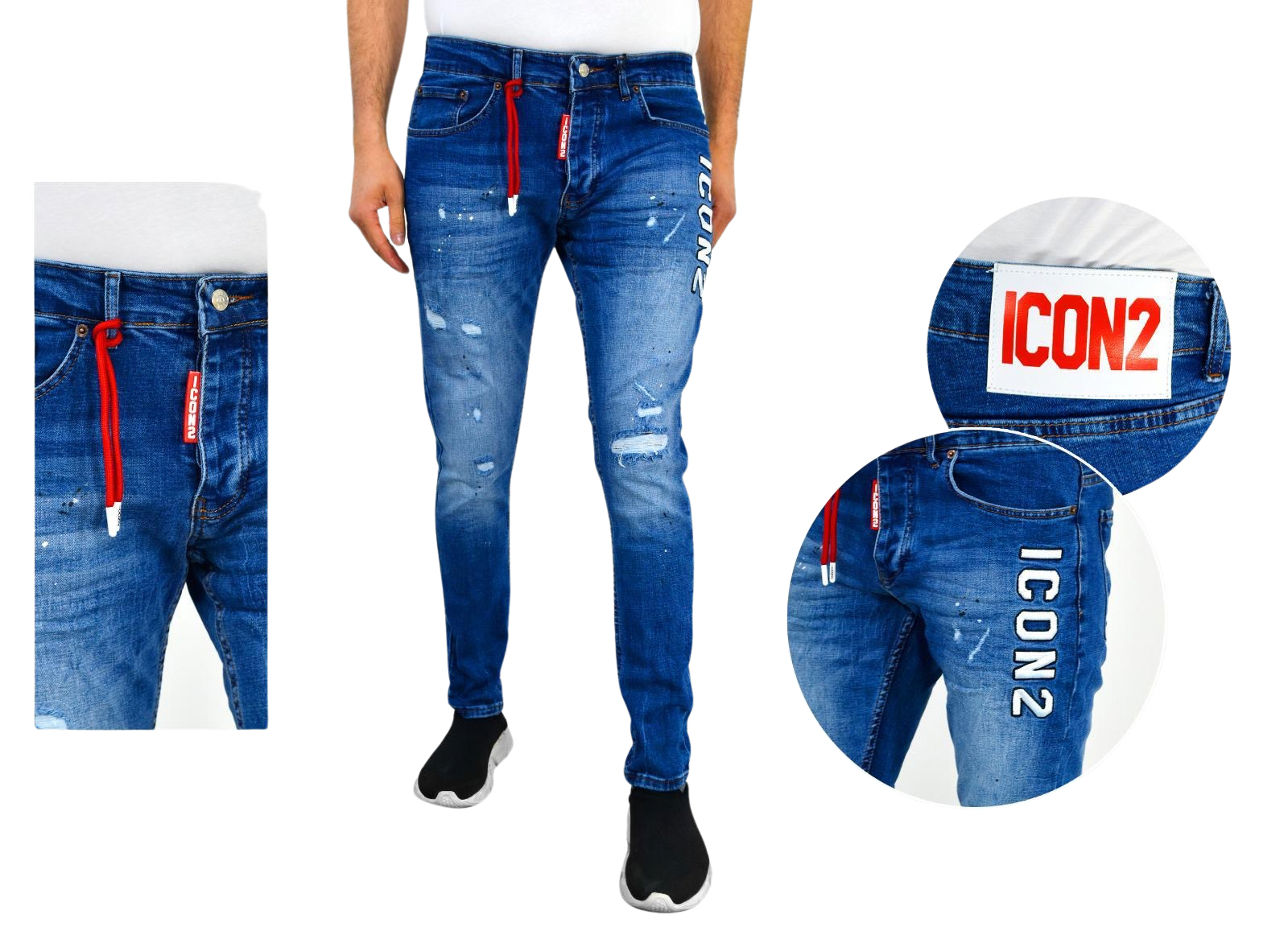 Icon2 skinny jeans blauw zoom