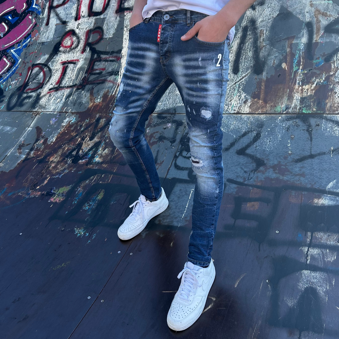 Icon2 skinny jeans heren blauw 4193 - Streetfashion 86