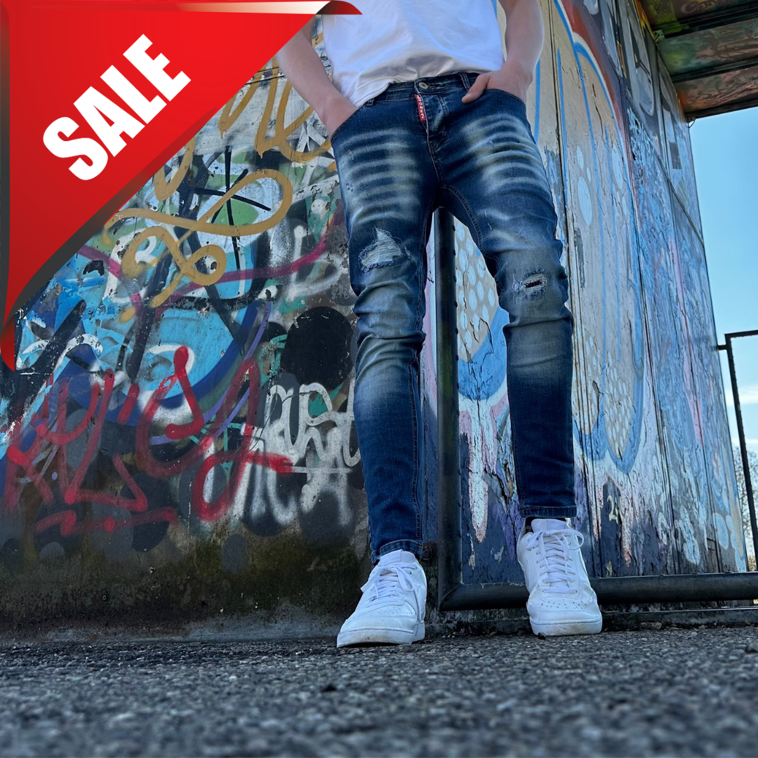 Skinny jeans heren Two one 2 blauw k932