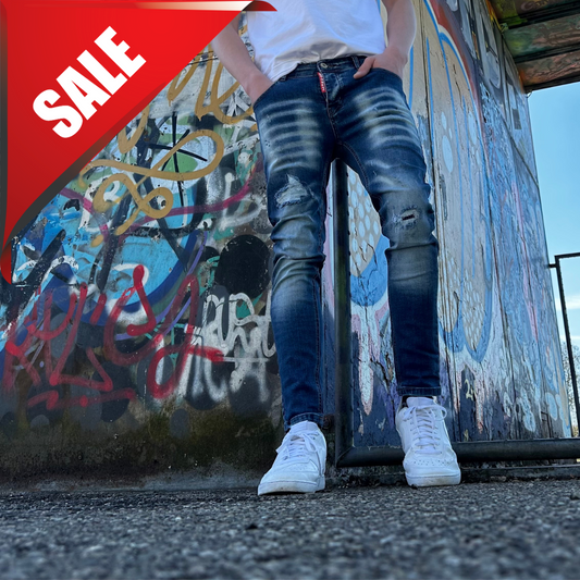 Skinny jeans heren Two one 2 blauw k932 - Streetfashion 86