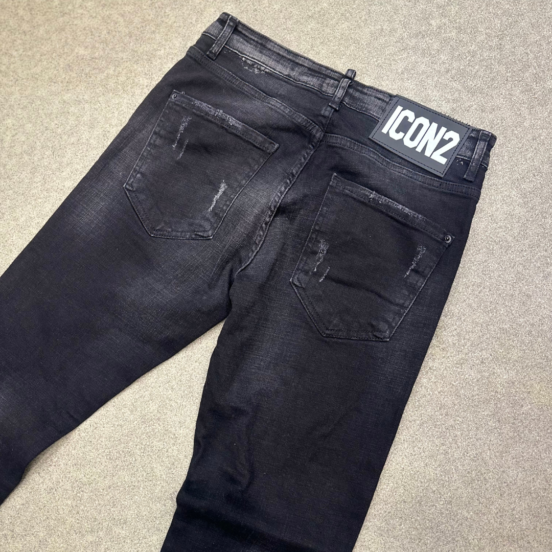Icon2 zwart slimfit jeans 923 - Streetfashion 86