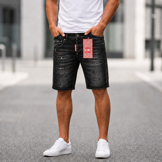 Icon2 zwart slimfit short jeans 509/5 - Streetfashion 86
