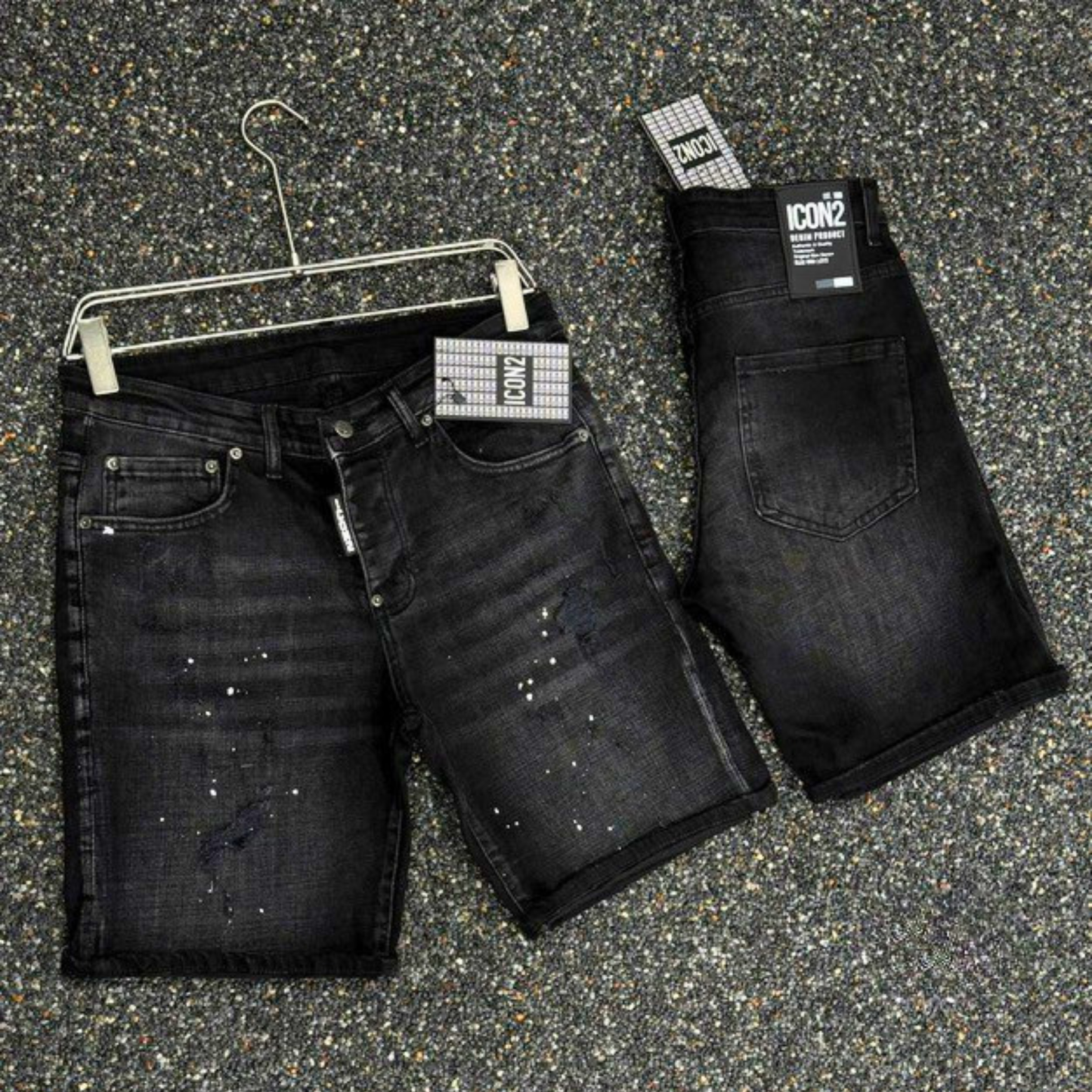 Icon2 zwart slimfit short jeans 696/1