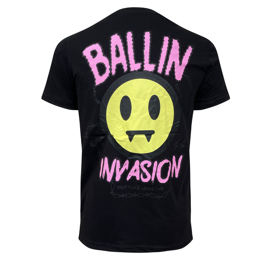 T-shirt heren Ballin -smile zwart - Streetfashion 86