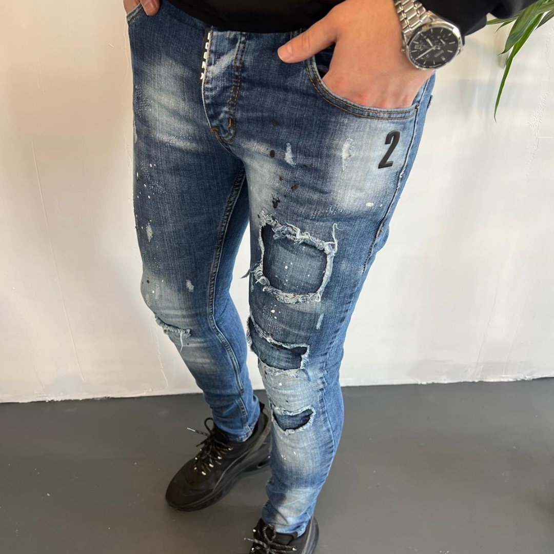 Skinny  jeans heren icon2 blauw 4062 - Streetfashion 86