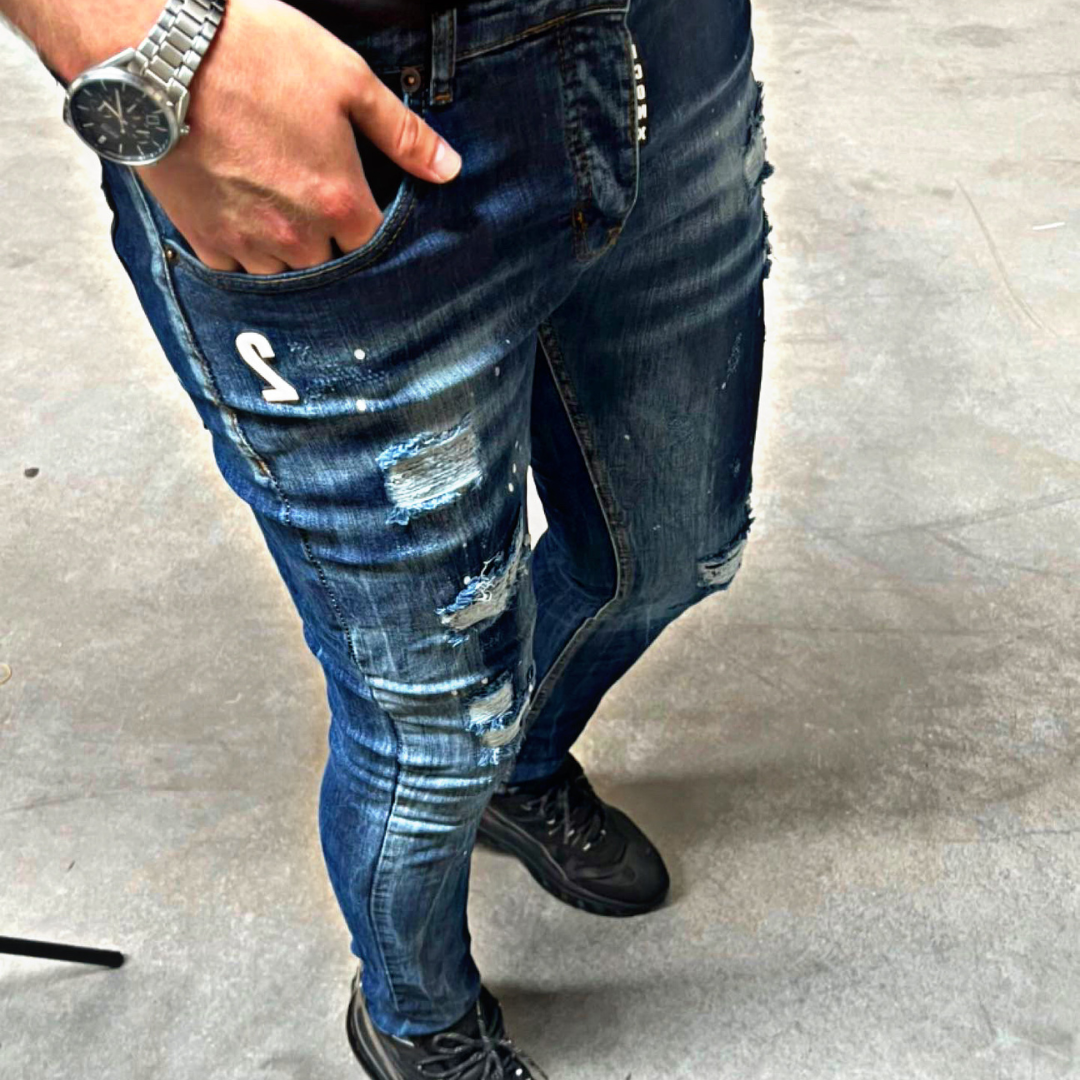 Skinny  jeans heren icon2 blauw 87 - Streetfashion 86