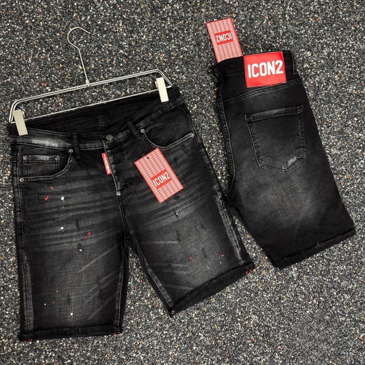 Icon2 zwart slimfit short jeans 509/5 - Streetfashion 86