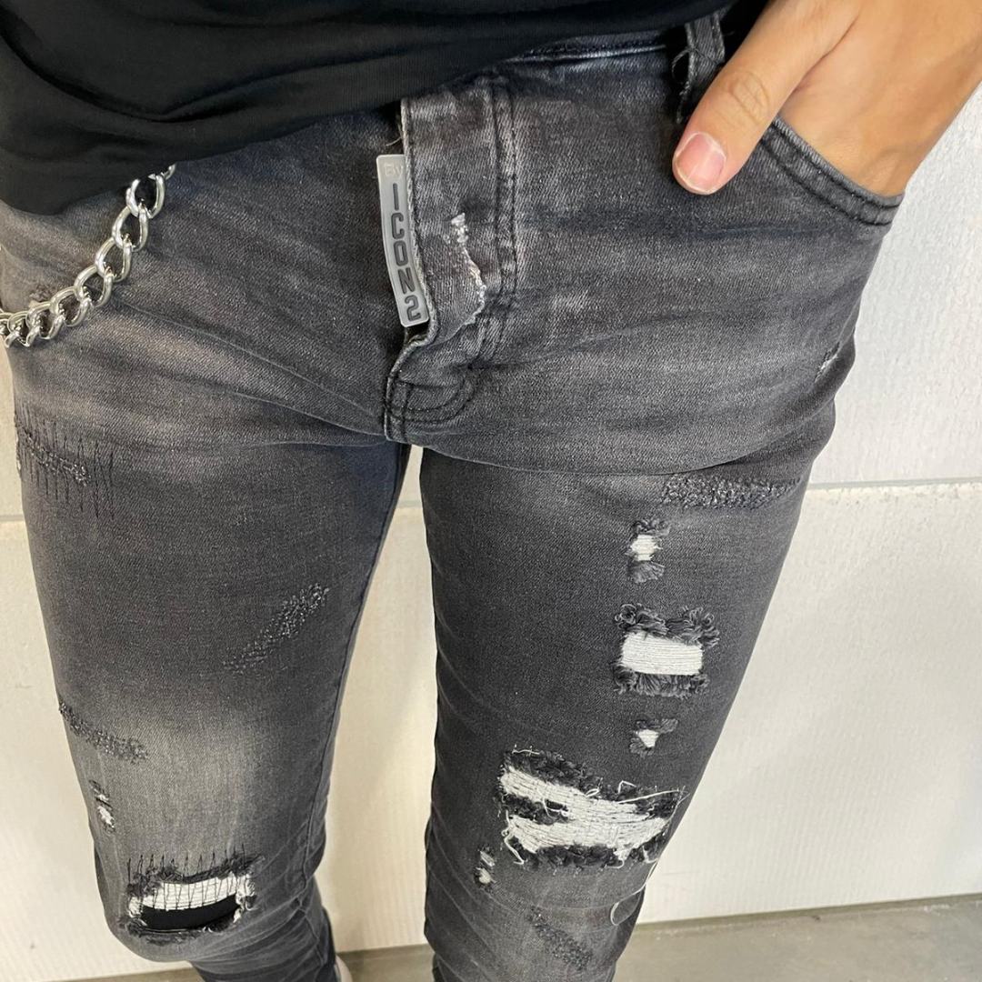 Skinny jeans heren icon2 grijs 524 - Streetfashion 86