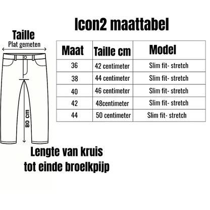 Slimfit jeans heren Icon2 zwart 9038 (grote maten) - Streetfashion 86