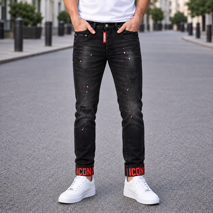 Icon2 zwarte jeans 812/2 op model, AI visualisatie
