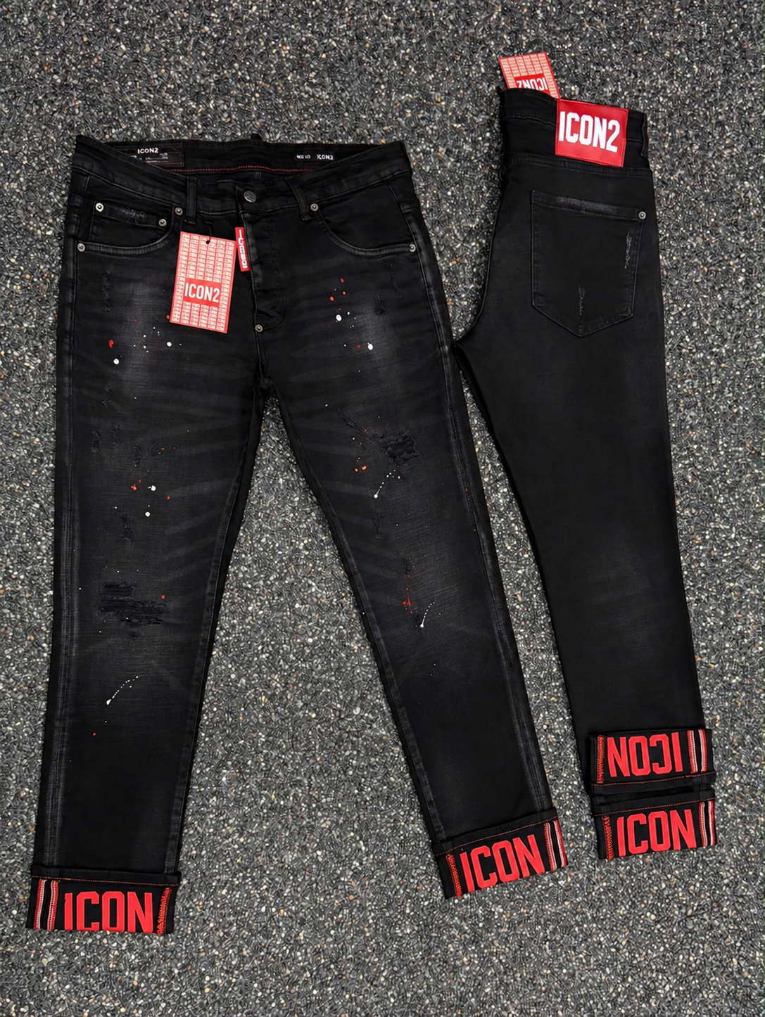 Icon2 zwarte jeans 812/2 voorzijde en achterzijde