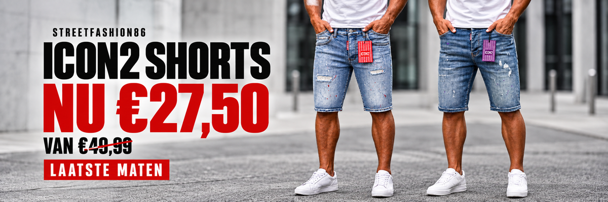 Icon2 korte spijkerbroeken van €49,99 voor €27,50 bij Streetfashion86