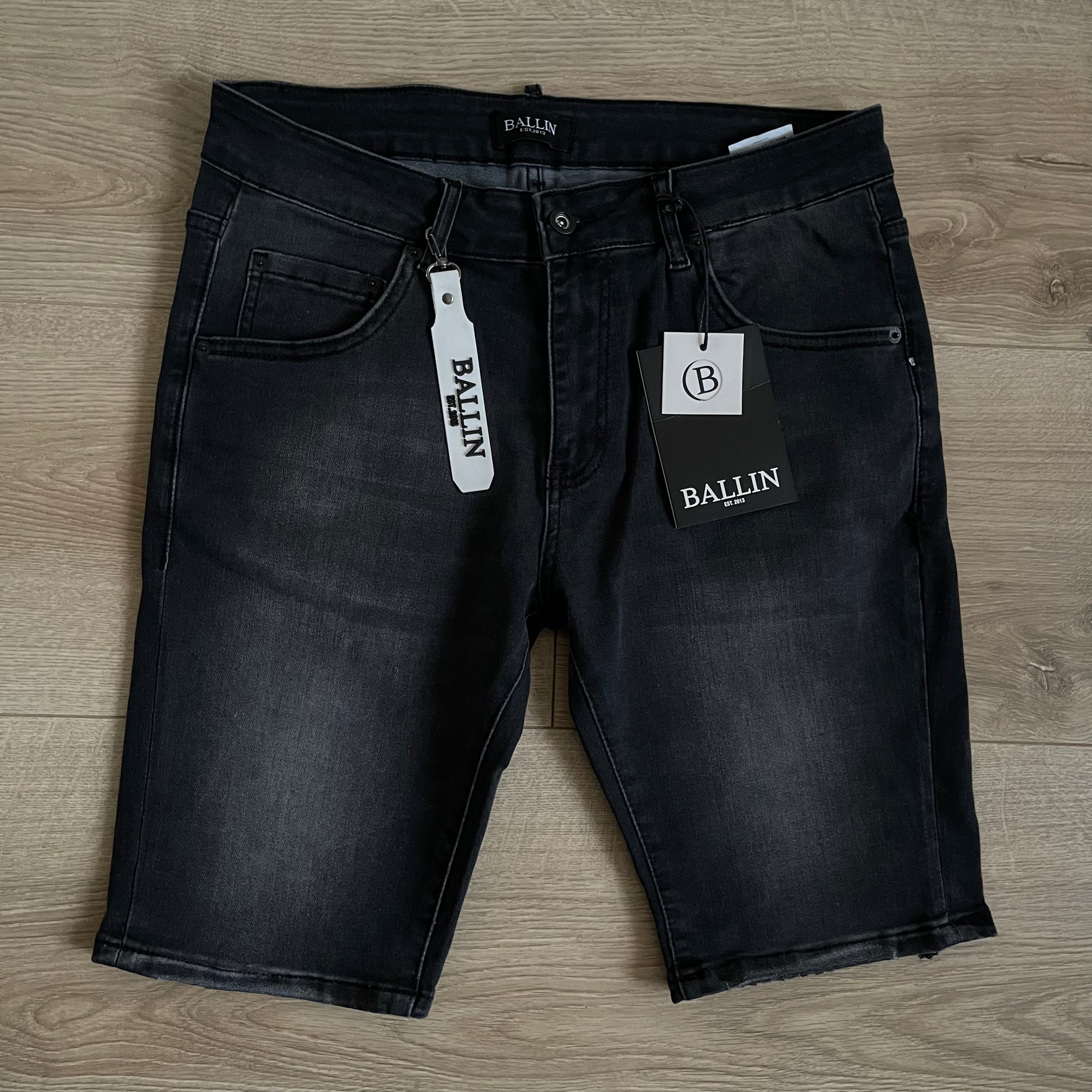 Korte broek heren Ballin jog jeans zwart - Streetfashion 86