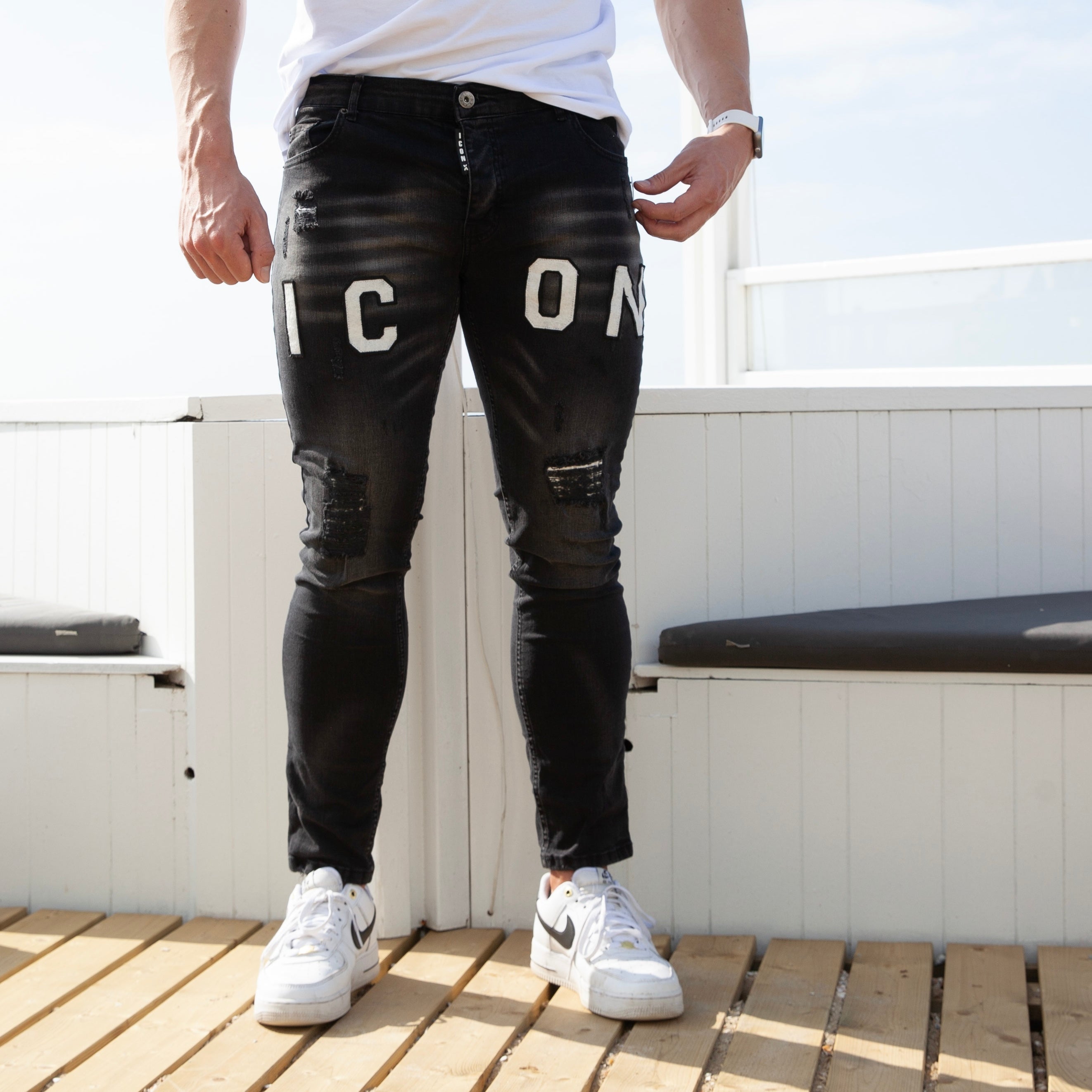 Heren skinny jeans icon2 zwart 5030-1 - Streetfashion 86